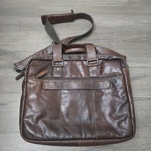 Jack Georges Leather Messenger Bag Brown Briefcase Large Professional Everyday
